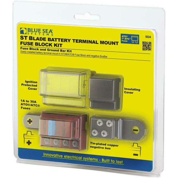 Blue Sea Systems 5024 ST-Blade Battery Terminal Mount Fuse Block Kit - Multicolor 3003.7624
